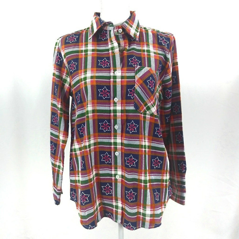 American Sweetheart Plaid Flannel Button Down Sz M